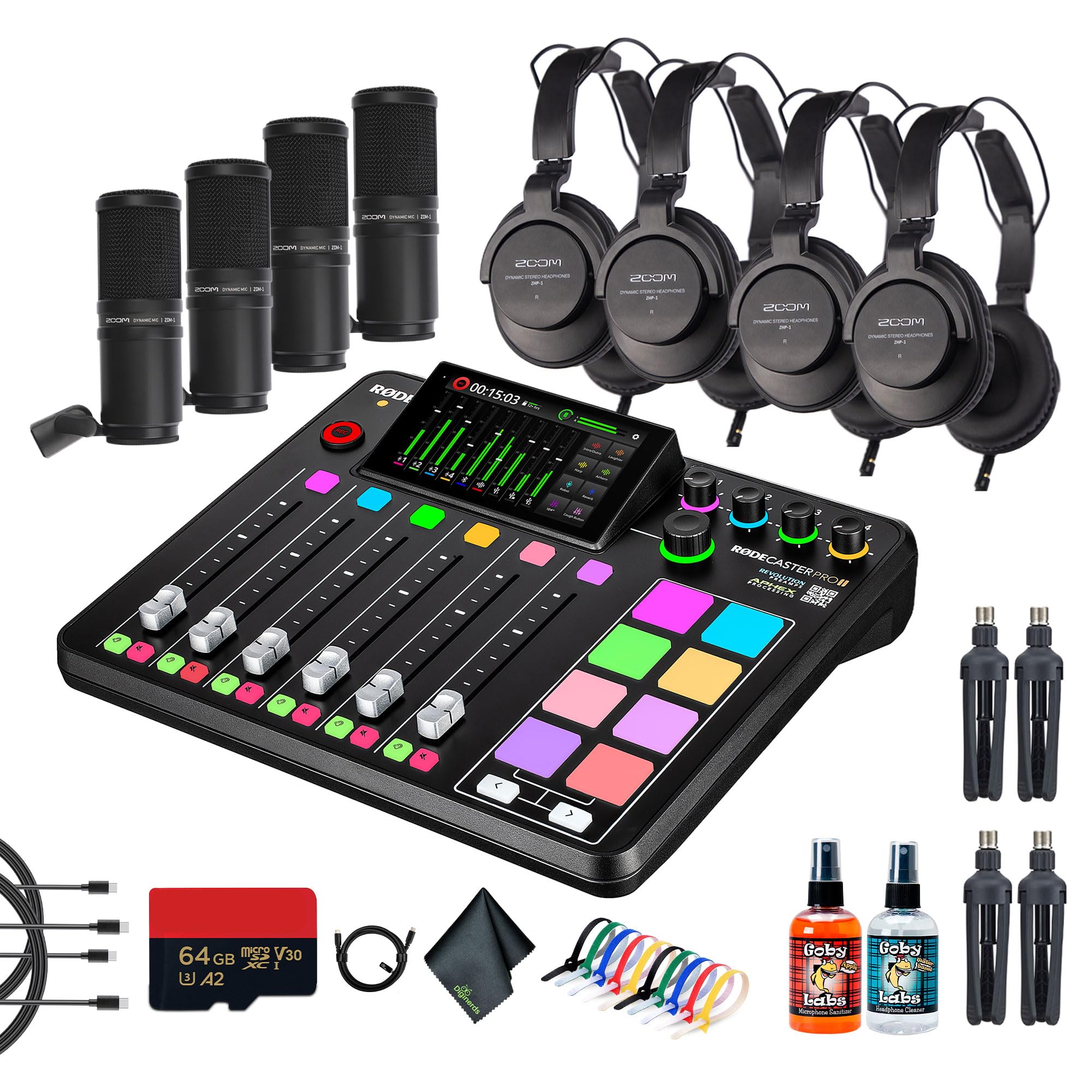 Amazon.com: RODE RODECaster Pro II + 4x Headphones + 4x Podcast